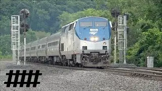Amtrak Pennsylvanian P42DC 118 at Huntingdon, PA Station PT 202.5 on the Pittsburgh Line