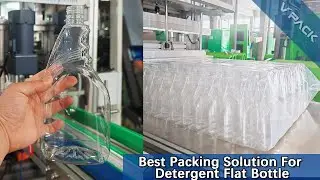 Best Packaging Solution For Flat Bottles of Detergent Produced By Blowing Machine#manufacturing