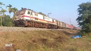 Late running 20504 Dibrugarh Rajdhani Express at full speed towards Moranhat |NFR|.