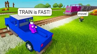 STUCK on Train Tracks BUT a FAST Train Is Coming Roblox