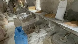 Ancient Wheat Grinding Technique | Mini Flour Mill | Pure Village Life