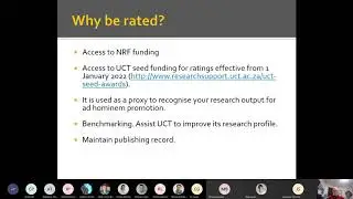 Rating presentation by Professor Robert Morrell: 29 October 2020 from 10h00  11h15