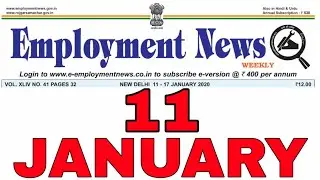 Employment News of This Week 11 January 2020 PDF || All Latest Govt Jobs 2020 || Rojgar Samachar