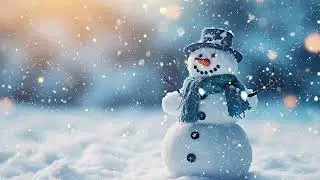 Cozy Snowman Winter Ambience | Soft Classical Music & Falling Snow | TV Wallpaper