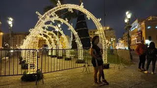 PLAZA MAYOR de LIMA, ya luce adornada por NAVIDAD