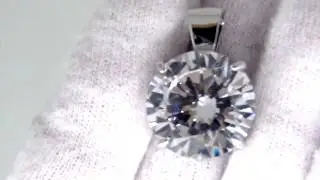 Bling Bling .925 Silver 20MM CZ Solitaire Rhodium Iced Out Pendant MSP1040R