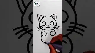 kitten easy drawing for kids #cat #kitten #easydrawing #kids #trending #shorts