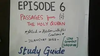 Passages from The Holy Quran  (6-10) GCSE CAMBRIDGE ISLAMIYAT