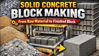 Solid Concrete Block Making | From Raw Material to Finished Block #gokakbricksandblocks 