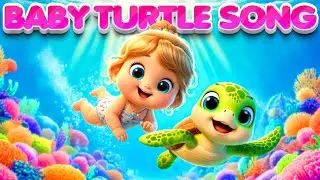 Baby Turtle Song | Swimming with Baby Girl | #TinyGeniusTV