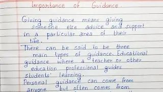 Write a short essay on Importance of Guidance | Essay Writing | English