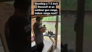 7.5 inch .50 Beowulf reaction at outdoor range, AR built by Breachers Customs