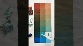 Phthalo Blue x Magenta + Green Gold #oilpaint #colormixing