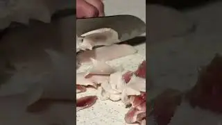 Woman Slicing Pork Fat into Thin Pieces in the Kitchen | Traditional Food Prep
