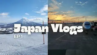 Beginner Snowboarding in Niseko Hokkaido - First time in Japan - Japan Ep 1