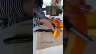 peeling a pumpkin #shorts #pumpkin #peeling