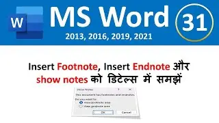 How to use Footnote, Endnote and Show note in MS Word - 31/50