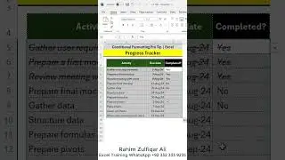 Progress Tracker - Conditional Formatting Pro Tip - #excel #shorts