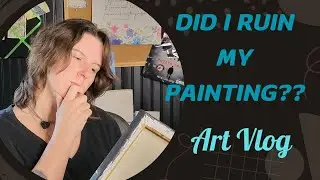 Did I Ruin My Painting????  - Reworking an old Luna Moth painting and chop my hair off!