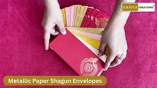 Vanya Creations Metallic Paper 25 pc Shagun Envelopes Gifting Money Cash, Multicolored 5 Colors
