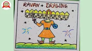 How to draw Ravan 2025 / Easy Ravan Drawing Step By Step / Dussehra Drawing / Happy Dussehra Drawing