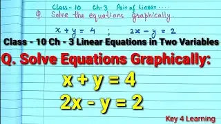 Solve linear equations Graphically | Graphical Method | Class 10 Chapter 3 Maths | Linear Equations