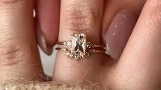 Pale Peach Sapphire Timeless Engagement Ring