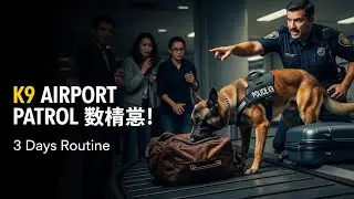 3 Days Airport K9 Patrol Malinois ASMR Routine |  3日間空港警備犬パトロール！マリノアASMRルーチン  #dog #animals