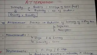 Linear attenuation coefficient|x ray |hand written notes|easy explanation