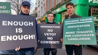 Bank Holiday Protests in Dublin Against 'Open Borders' Immigration Policies, 6 Feb 2023