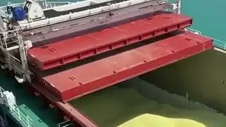 Cargo sea port Azov. Loading of corn for export from Russia. IEC.