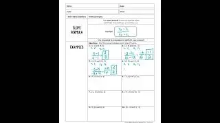 Slope Formula