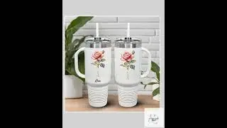 August Birthflower Tumbler: Personalized Gladiolus Travel Mug, Insulated Stainless Steel