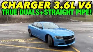 Dodge Charger 3.6L V6 2019 года с ДВОЙНЫМ ВЫПУСКОМ и ПРЯМОЙ ТРУБОЙ!