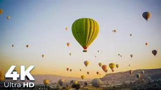 Colorful Hot Air Balloons Rides Over Beautiful Place & Cappadocia, Turkey - 4K Video - Earth Spirit