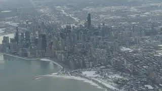 Tom Ryan Making the Turn Over Lake Michigan with Great View of Chicago