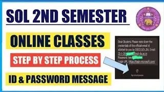 Sol Second Semester Online Pcp Classes 2024 II How to login Microsoft Sol class with Id & Password