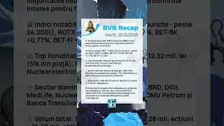 BET consolidează peste 24.200 puncte, BCR aduce 500 milioane euro pe piață 💶 #BVB #PiataDeCapital