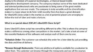 ZOPLAY UberEATS Clone Script Review