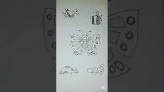 Cute Insects Drawing 🐝🦋✨ | Easy Pencil Drawing for Beginners #beginnerart #insectart #animalart