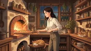 Alone on a Stormy Island  | Cozy Cabin Cooking + Rain Sounds (Ghibli-Inspired Ambience)