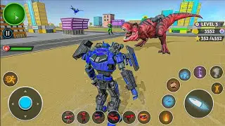 Dino robot transforming game 💥 : game play video ; robot transforming game 🔥