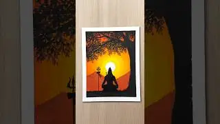 Draw Lord Shiva with Oil Pastels #shortsfeed #shorts