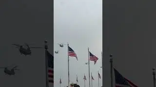 Chinook Helicopter Flyover at The Army's 250th Birthday Celebration