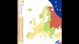 Travel Advisory of US for US citizens travelling to Europe! #map #europe #us #youtubeshorts