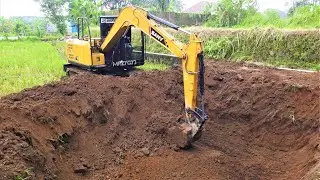 Mini Ponds Digging With Mini Bagger Excavator SANY SY75C