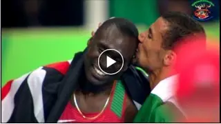 Athletes Kissing (Kenenisa Bekele, D. Rudisha, Taoufik Makhloufi, Yomif Kijelcha, Imane Merga)