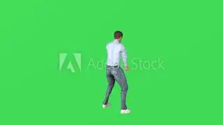 3D of man playing golf on green screen hitting the ball and practicing putting in high quality