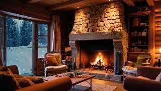 Calming Cozy Winter Coffeehouse Jazz ❄️ Calming Jazz 1920s Fireplace Crackles for Sleep, Relax focus