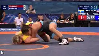 1/4 WW - 56 kg: I. JOENSSON (SWE) df. G. FIGUEROA (USA) by VFA, 4-2